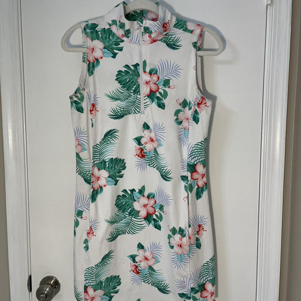 TOMMY BAHAMA WOMEN'S WHITE HIBISCUS SLEEVELESS ISLANDZONE AUBREY DRESS XS